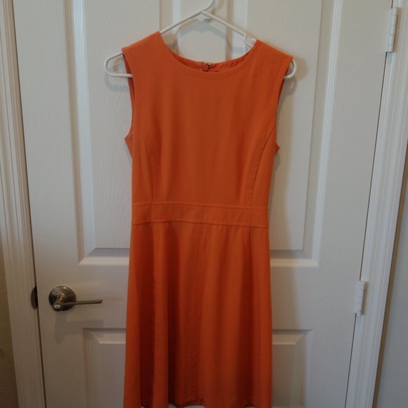 BCBG MAXAZRIA Chambrey Sheath Dress Sunrise Orange Sleeveless - Picture 8 of 13